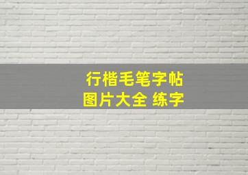 行楷毛笔字帖图片大全 练字